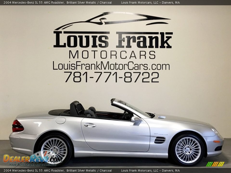 2004 Mercedes-Benz SL 55 AMG Roadster Brilliant Silver Metallic / Charcoal Photo #6