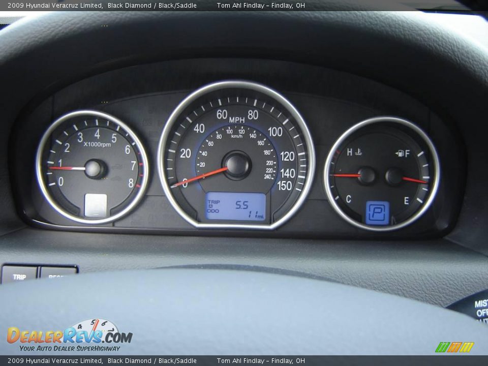 2009 Hyundai Veracruz Limited Black Diamond / Black/Saddle Photo #18