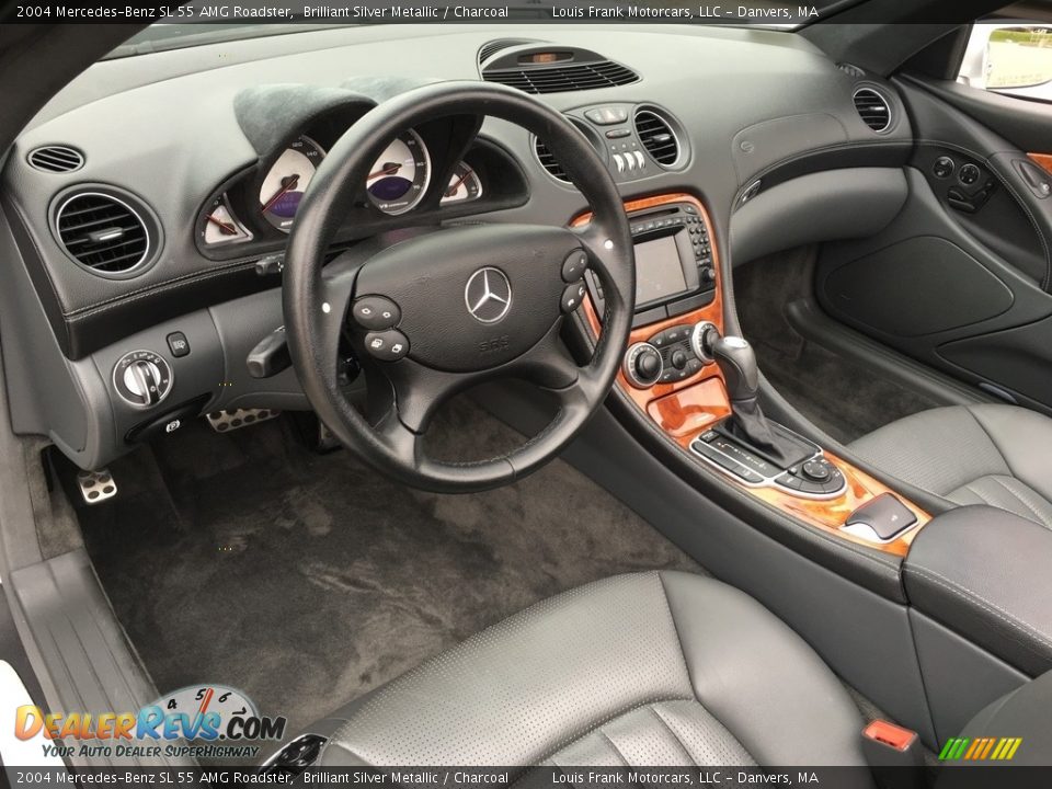 2004 Mercedes-Benz SL 55 AMG Roadster Brilliant Silver Metallic / Charcoal Photo #9