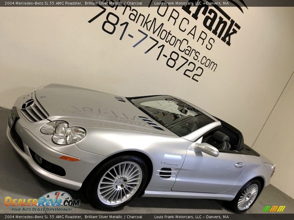 2004 Mercedes-Benz SL 55 AMG Roadster Brilliant Silver Metallic / Charcoal Photo #16