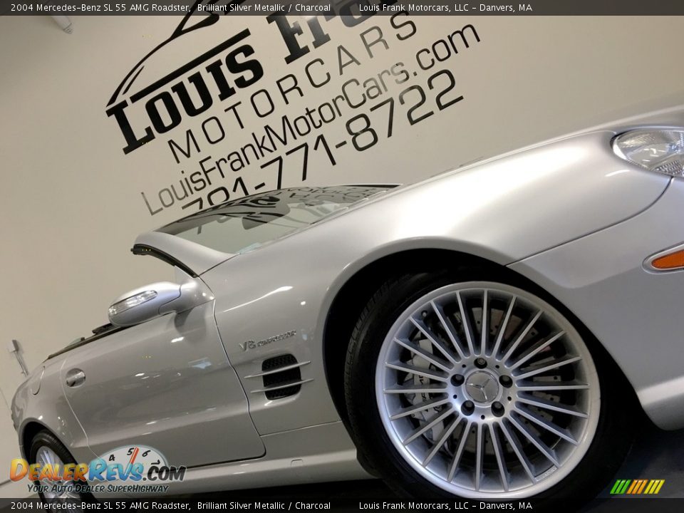 2004 Mercedes-Benz SL 55 AMG Roadster Brilliant Silver Metallic / Charcoal Photo #22