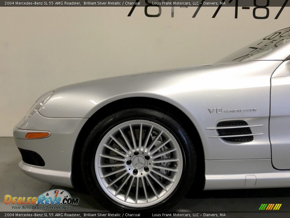 2004 Mercedes-Benz SL 55 AMG Roadster Brilliant Silver Metallic / Charcoal Photo #30