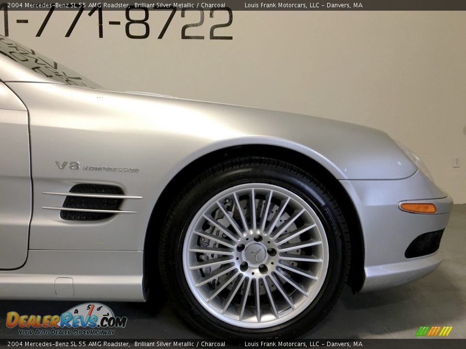 2004 Mercedes-Benz SL 55 AMG Roadster Brilliant Silver Metallic / Charcoal Photo #31