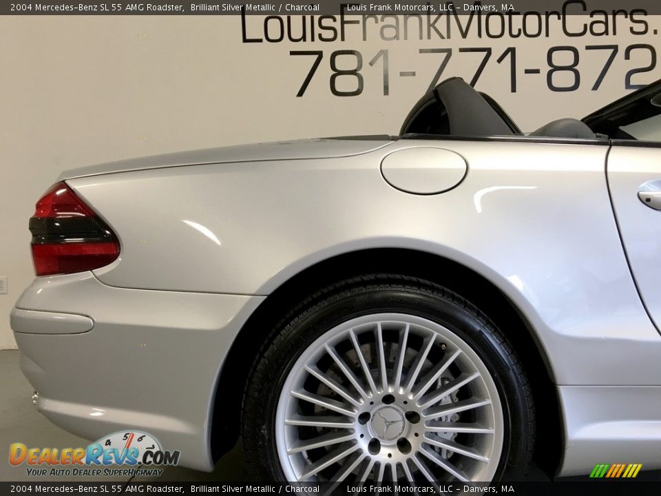 2004 Mercedes-Benz SL 55 AMG Roadster Brilliant Silver Metallic / Charcoal Photo #35