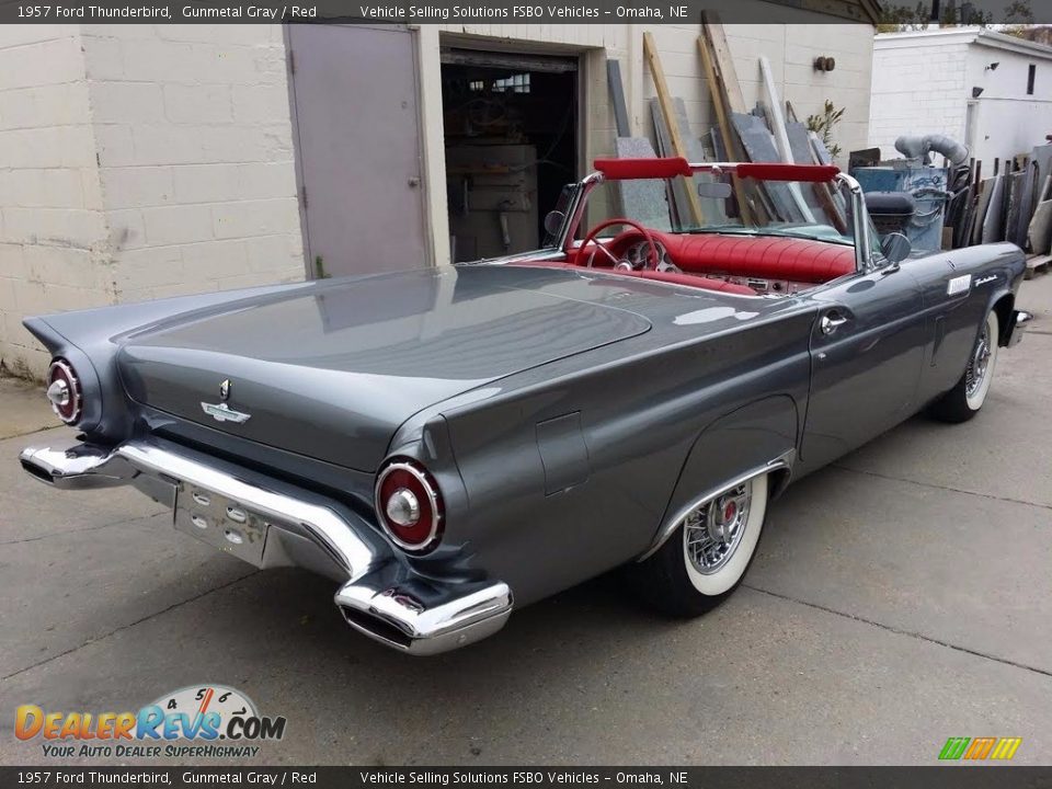 1957 Ford Thunderbird Gunmetal Gray / Red Photo #3