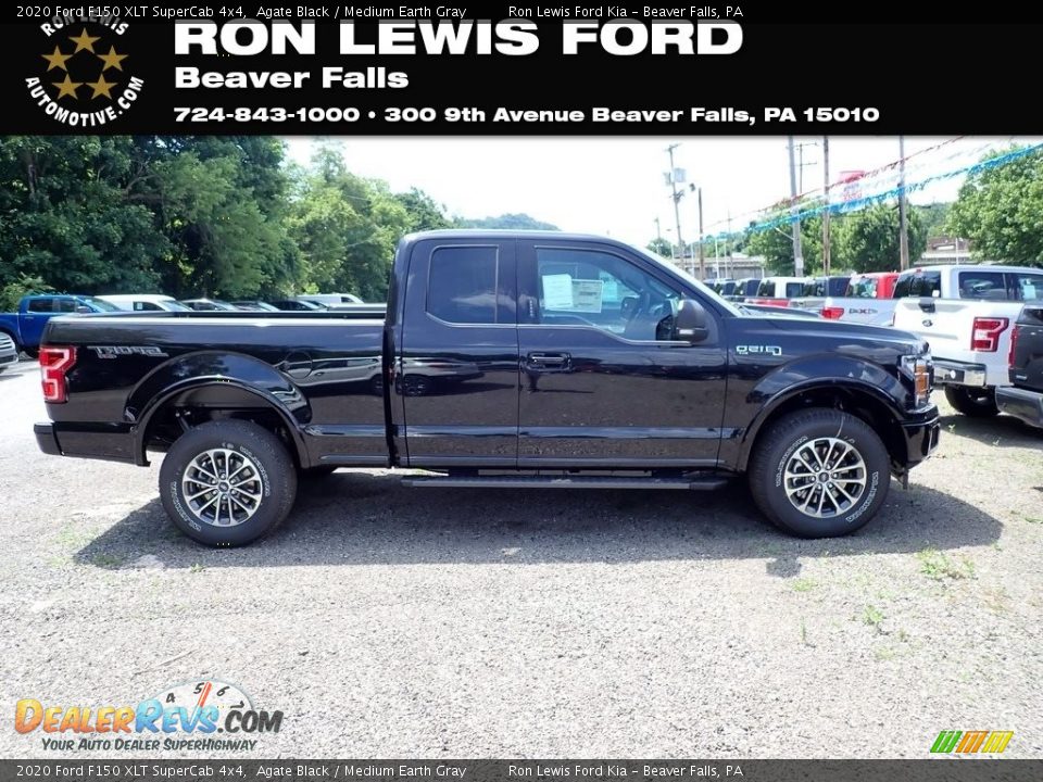 2020 Ford F150 XLT SuperCab 4x4 Agate Black / Medium Earth Gray Photo #1
