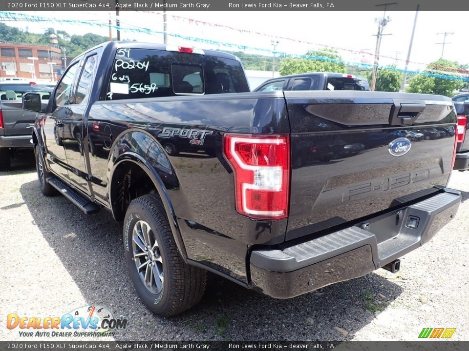 2020 Ford F150 XLT SuperCab 4x4 Agate Black / Medium Earth Gray Photo #3