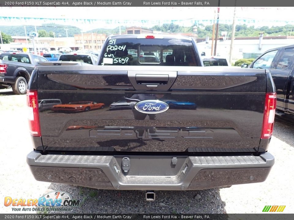 2020 Ford F150 XLT SuperCab 4x4 Agate Black / Medium Earth Gray Photo #4