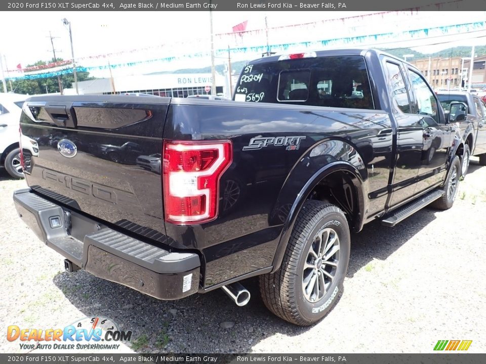 2020 Ford F150 XLT SuperCab 4x4 Agate Black / Medium Earth Gray Photo #5