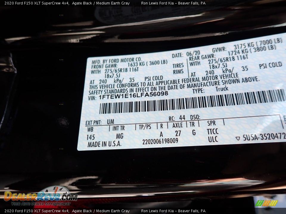 2020 Ford F150 XLT SuperCrew 4x4 Agate Black / Medium Earth Gray Photo #14