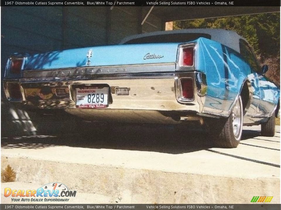 1967 Oldsmobile Cutlass Supreme Convertible Blue/White Top / Parchment Photo #7