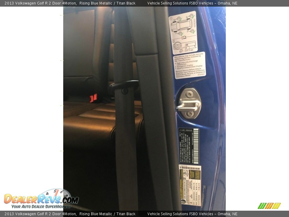 2013 Volkswagen Golf R 2 Door 4Motion Rising Blue Metallic / Titan Black Photo #26