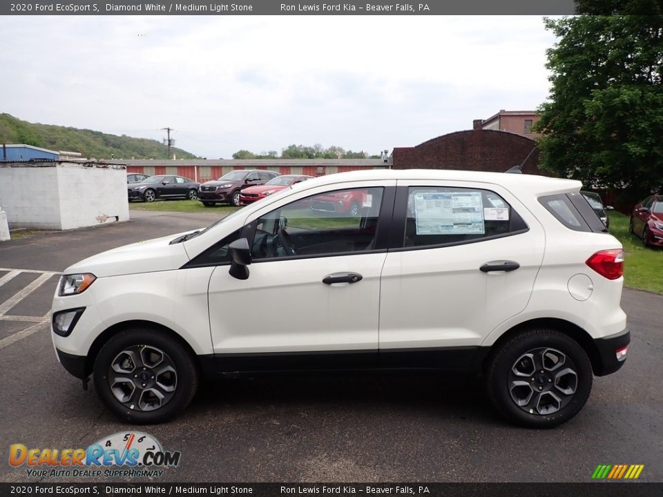 2020 Ford EcoSport S Diamond White / Medium Light Stone Photo #6