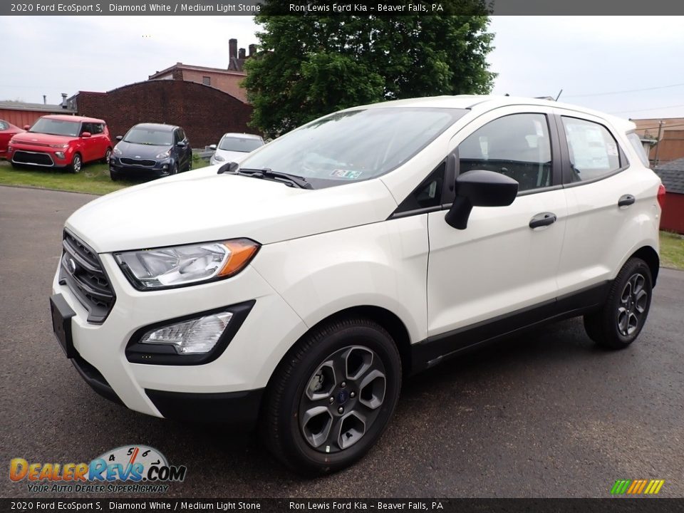 2020 Ford EcoSport S Diamond White / Medium Light Stone Photo #7