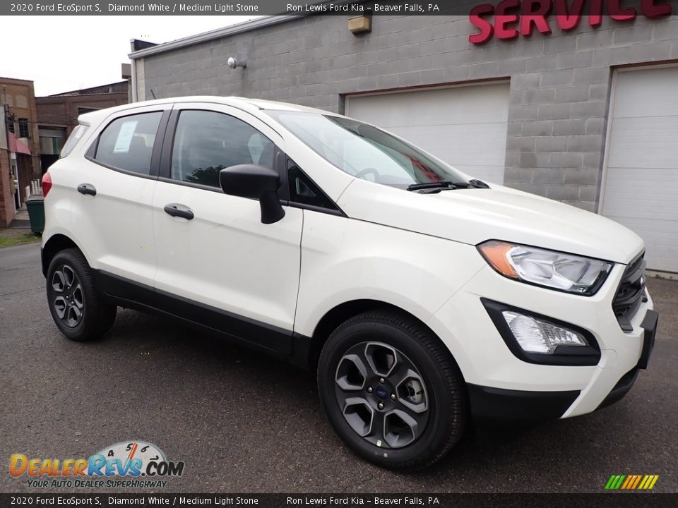 2020 Ford EcoSport S Diamond White / Medium Light Stone Photo #9