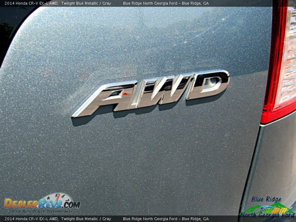2014 Honda CR-V EX-L AWD Twilight Blue Metallic / Gray Photo #35