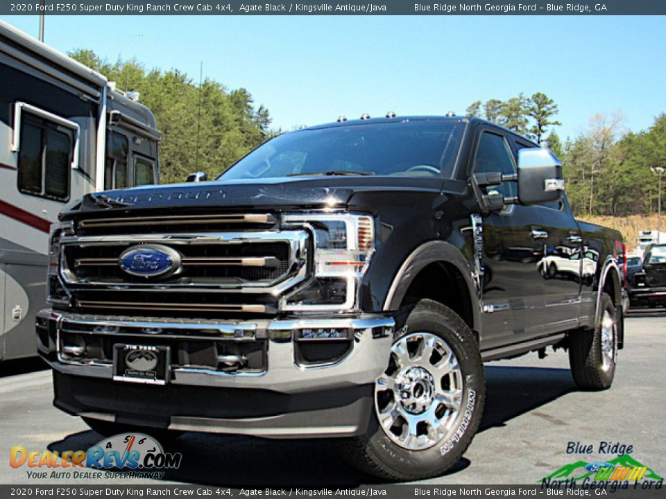 2020 Ford F250 Super Duty King Ranch Crew Cab 4x4 Agate Black / Kingsville Antique/Java Photo #2
