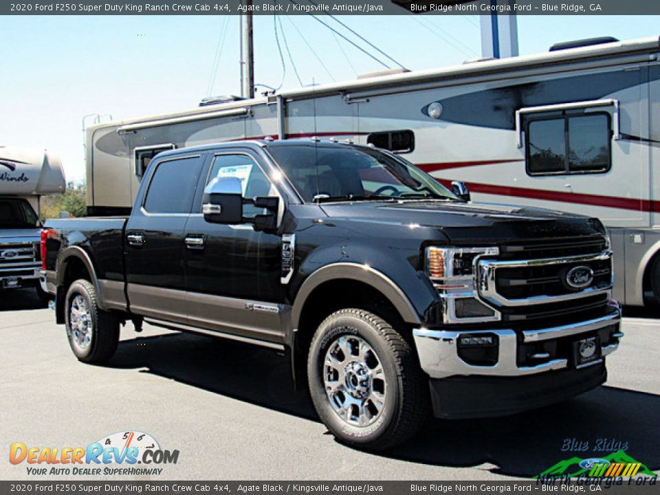 2020 Ford F250 Super Duty King Ranch Crew Cab 4x4 Agate Black / Kingsville Antique/Java Photo #9