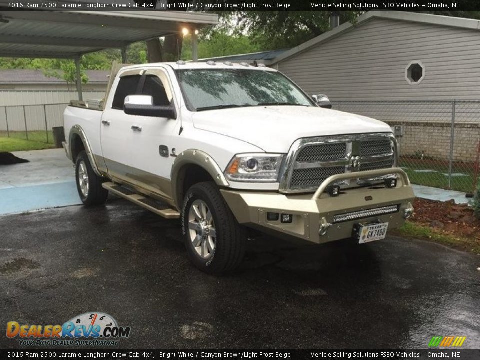 2016 Ram 2500 Laramie Longhorn Crew Cab 4x4 Bright White / Canyon Brown/Light Frost Beige Photo #1