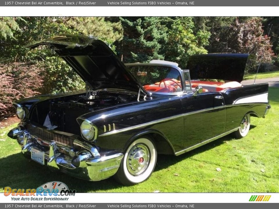 1957 Chevrolet Bel Air Convertible Black / Red/Silver Photo #7