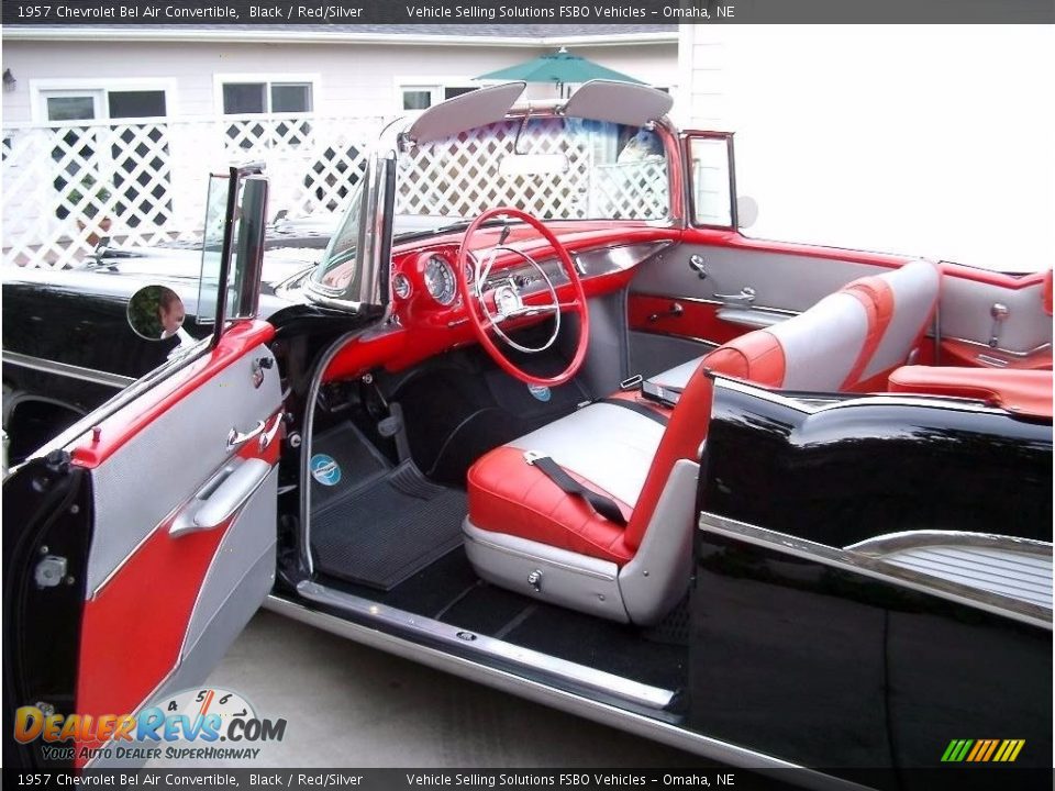 1957 Chevrolet Bel Air Convertible Black / Red/Silver Photo #11