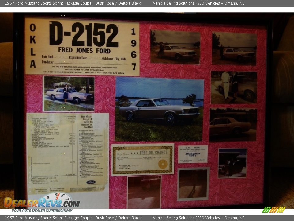 Info Tag of 1967 Ford Mustang Sports Sprint Package Coupe Photo #28