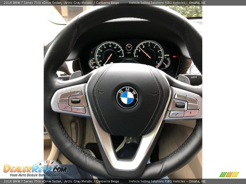 2016 BMW 7 Series 750i xDrive Sedan Arctic Gray Metallic / Canberra Beige Photo #4