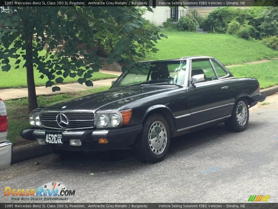 1985 Mercedes-Benz SL Class 380 SL Roadster Anthracite Grey Metallic / Burgundy Photo #2