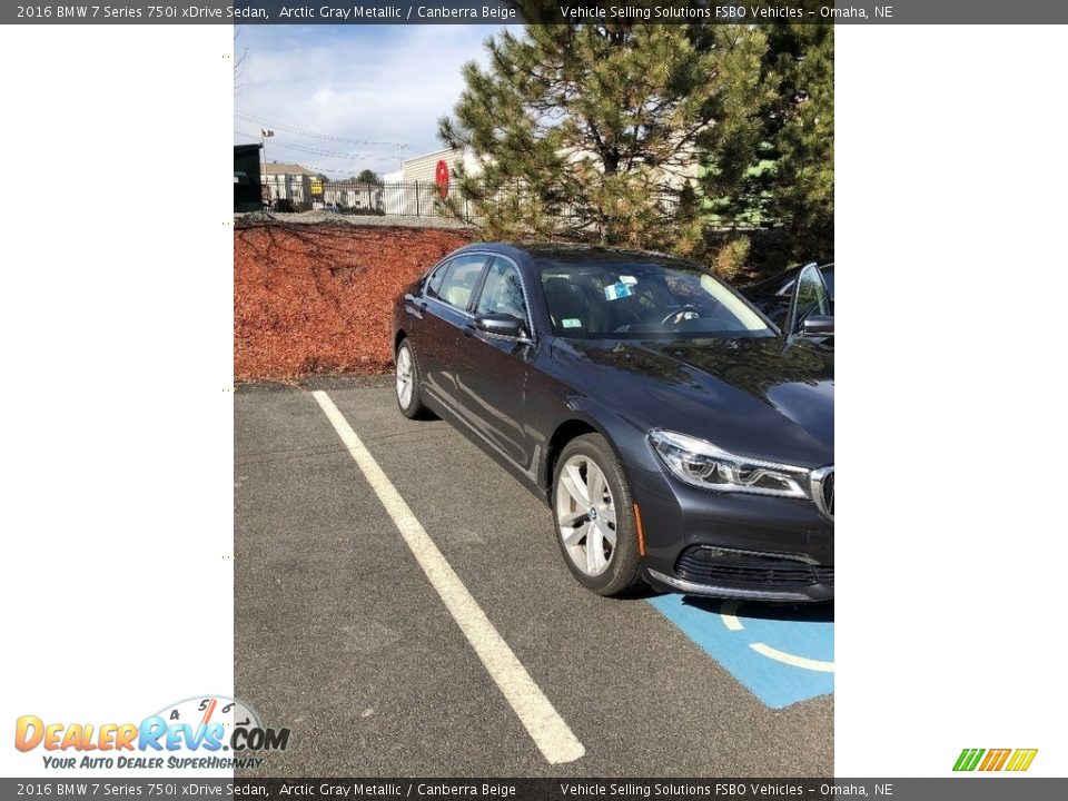 2016 BMW 7 Series 750i xDrive Sedan Arctic Gray Metallic / Canberra Beige Photo #6