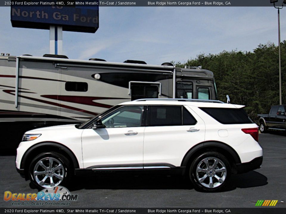 2020 Ford Explorer Platinum 4WD Star White Metallic Tri-Coat / Sandstone Photo #2