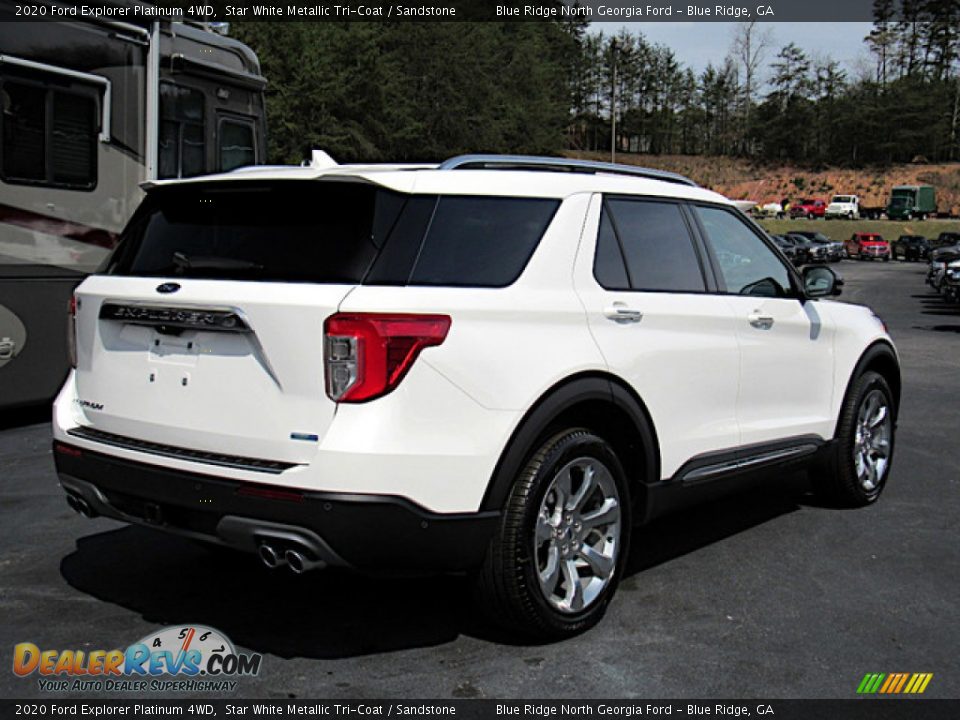 2020 Ford Explorer Platinum 4WD Star White Metallic Tri-Coat / Sandstone Photo #5