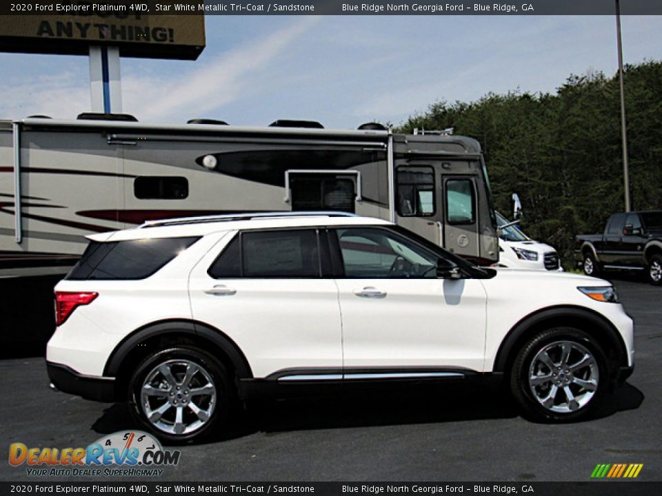 2020 Ford Explorer Platinum 4WD Star White Metallic Tri-Coat / Sandstone Photo #6