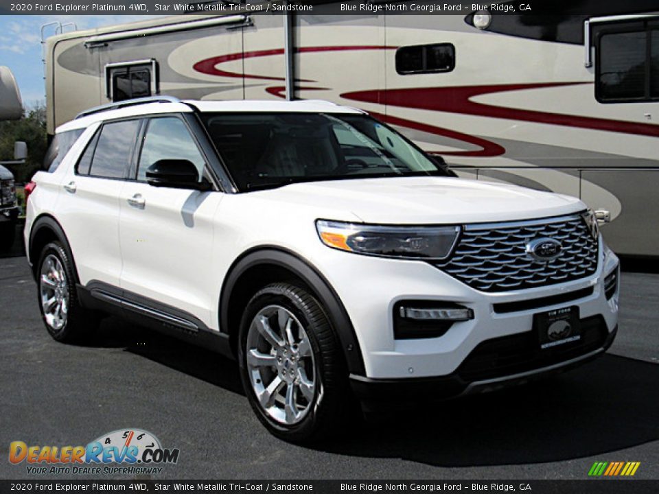 2020 Ford Explorer Platinum 4WD Star White Metallic Tri-Coat / Sandstone Photo #7
