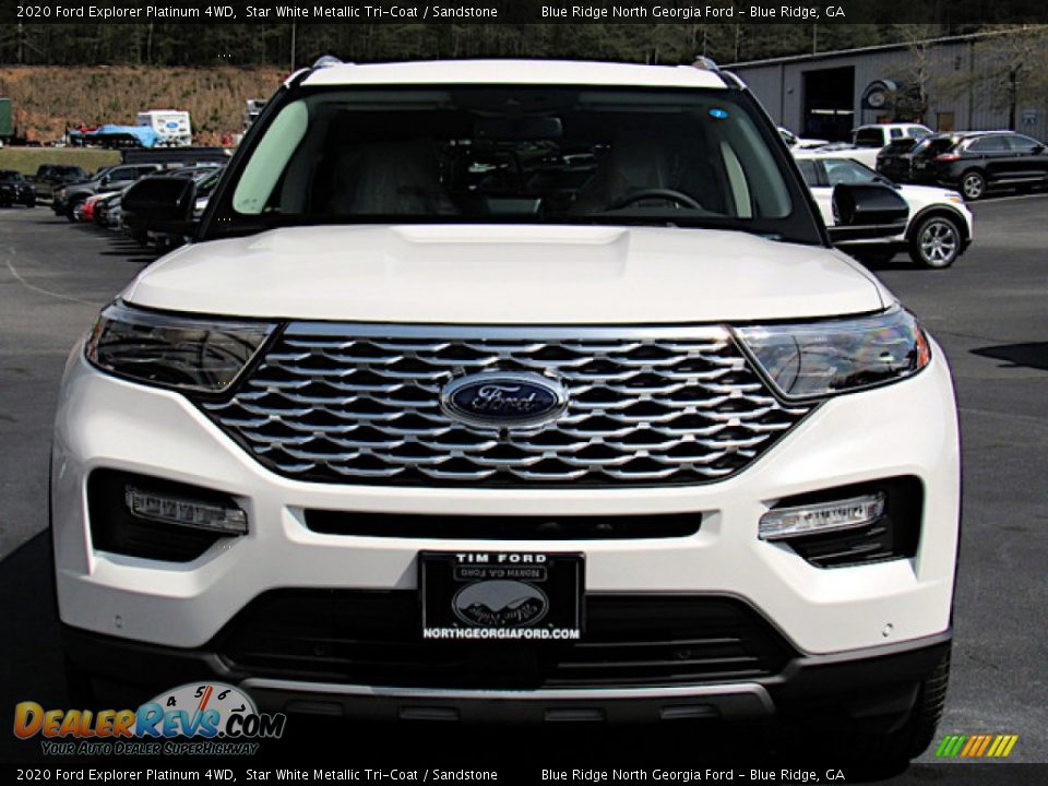 2020 Ford Explorer Platinum 4WD Star White Metallic Tri-Coat / Sandstone Photo #8