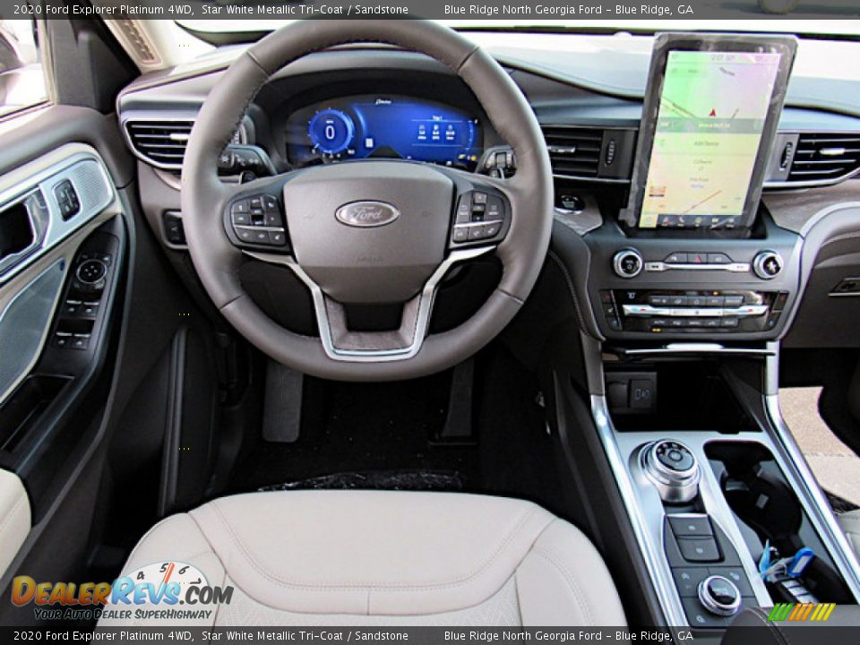 2020 Ford Explorer Platinum 4WD Star White Metallic Tri-Coat / Sandstone Photo #15
