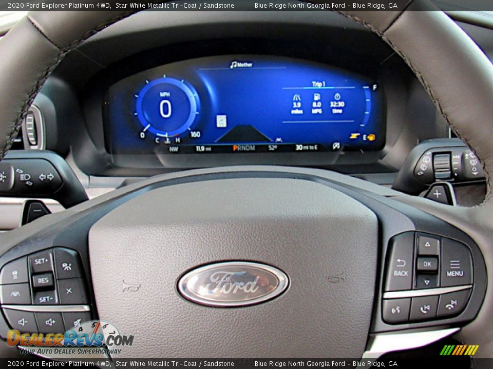 2020 Ford Explorer Platinum 4WD Star White Metallic Tri-Coat / Sandstone Photo #18