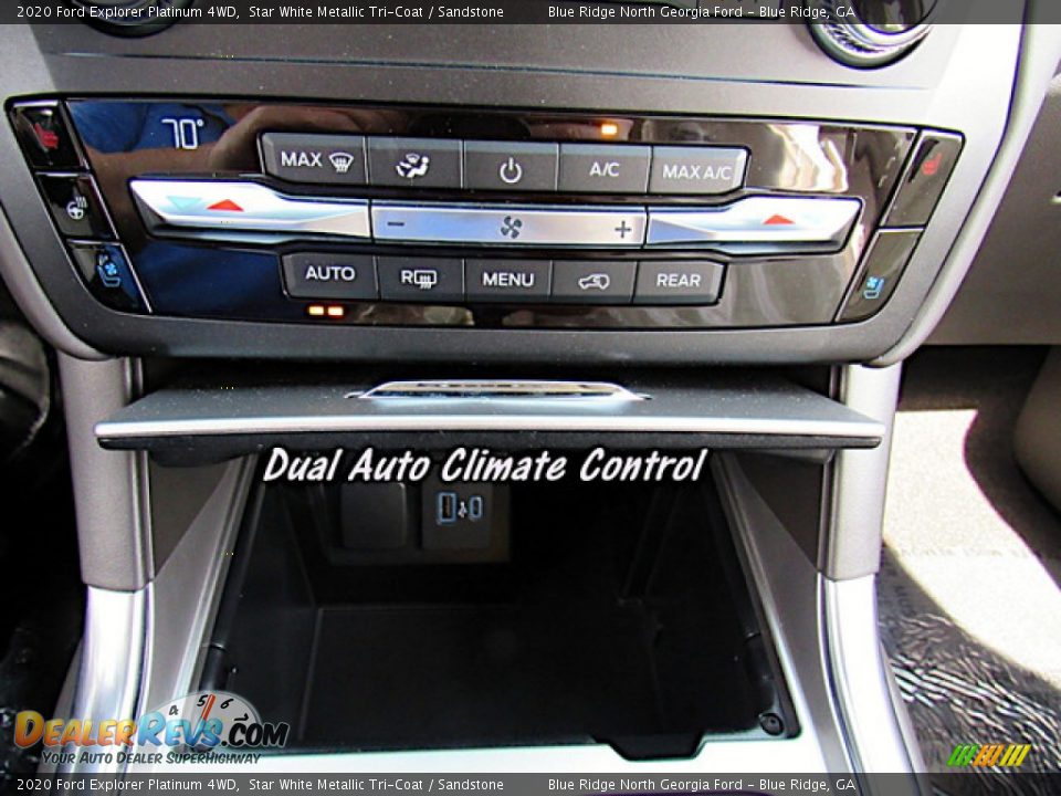 2020 Ford Explorer Platinum 4WD Star White Metallic Tri-Coat / Sandstone Photo #23