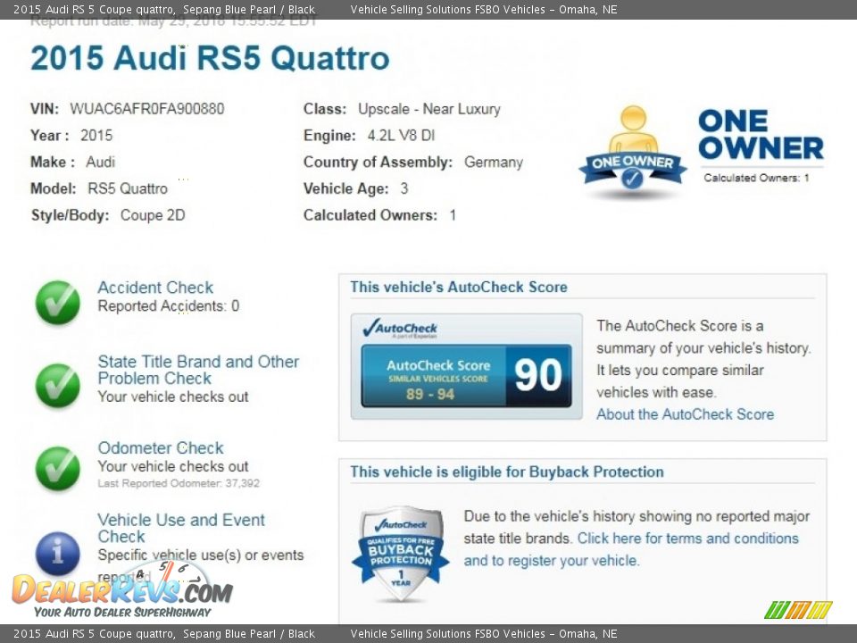 Dealer Info of 2015 Audi RS 5 Coupe quattro Photo #2