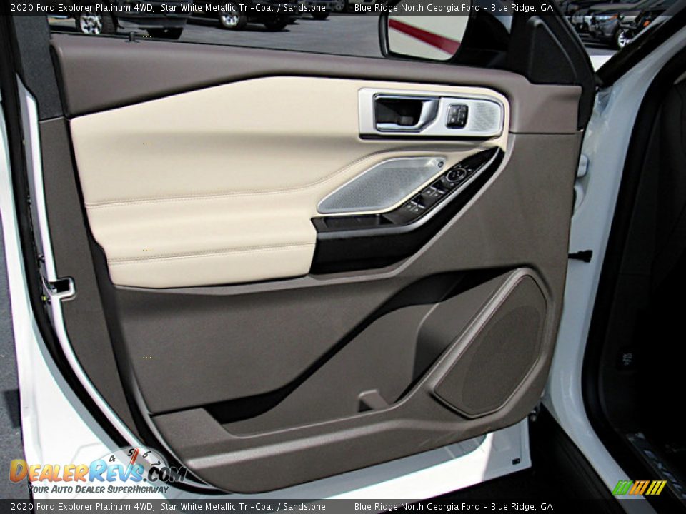 2020 Ford Explorer Platinum 4WD Star White Metallic Tri-Coat / Sandstone Photo #28