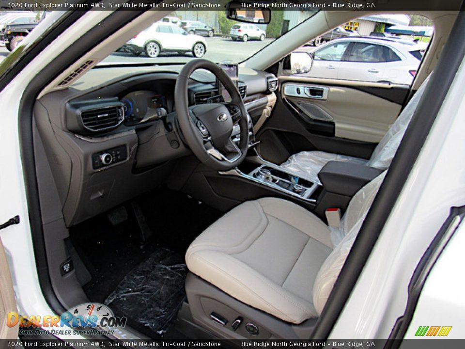 2020 Ford Explorer Platinum 4WD Star White Metallic Tri-Coat / Sandstone Photo #29