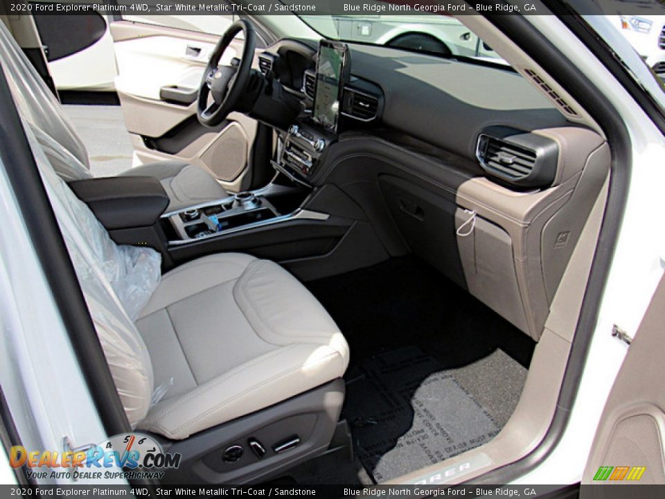 2020 Ford Explorer Platinum 4WD Star White Metallic Tri-Coat / Sandstone Photo #30