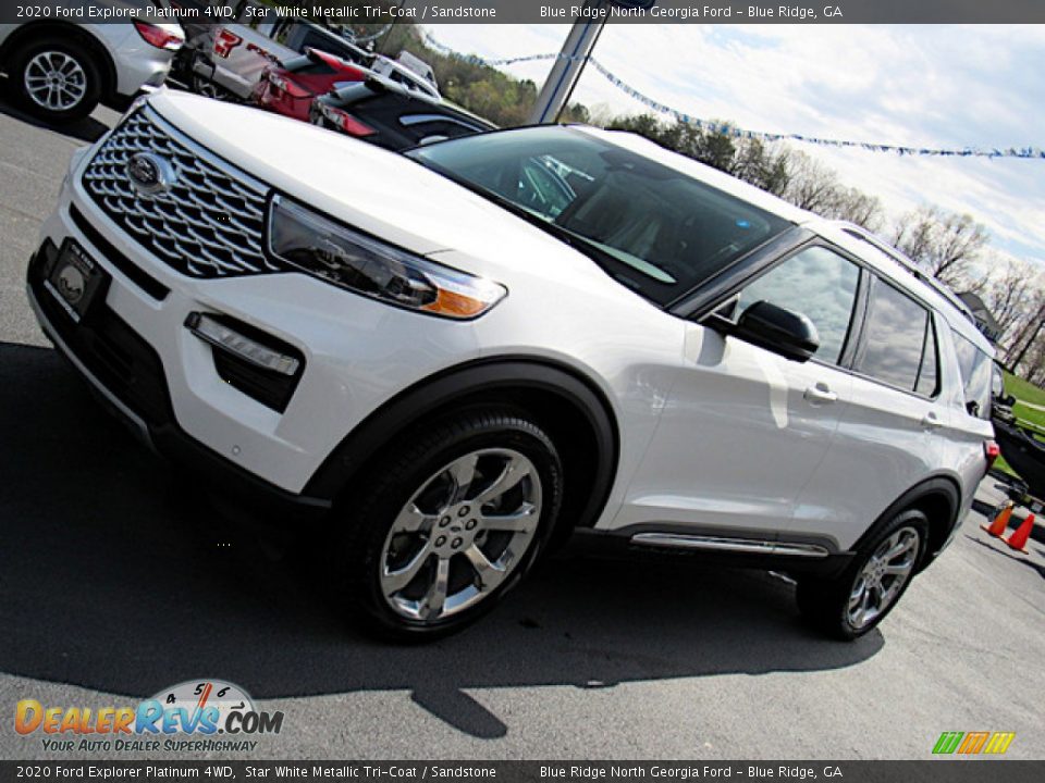 2020 Ford Explorer Platinum 4WD Star White Metallic Tri-Coat / Sandstone Photo #32
