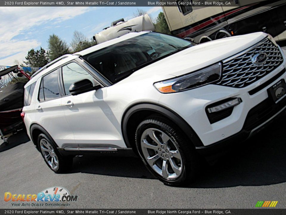 2020 Ford Explorer Platinum 4WD Star White Metallic Tri-Coat / Sandstone Photo #33