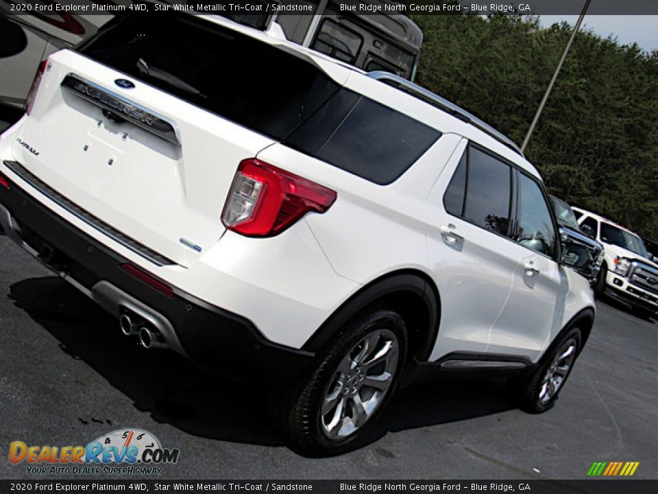 2020 Ford Explorer Platinum 4WD Star White Metallic Tri-Coat / Sandstone Photo #34