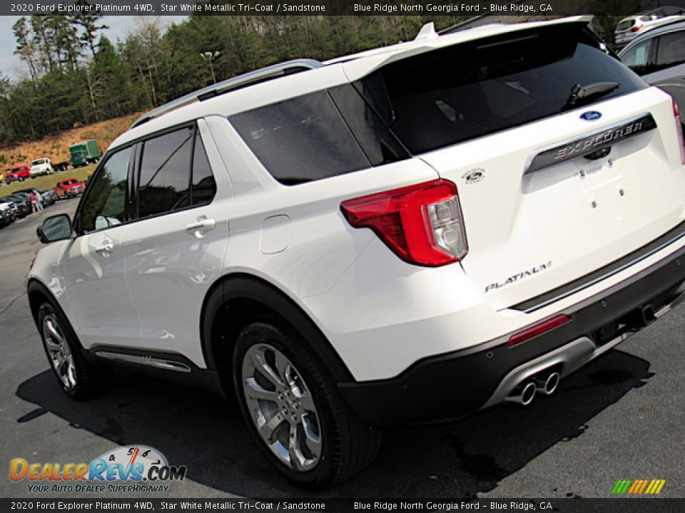 2020 Ford Explorer Platinum 4WD Star White Metallic Tri-Coat / Sandstone Photo #35