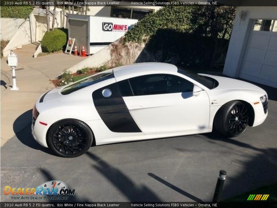 2010 Audi R8 5.2 FSI quattro Ibis White / Fine Nappa Black Leather Photo #13