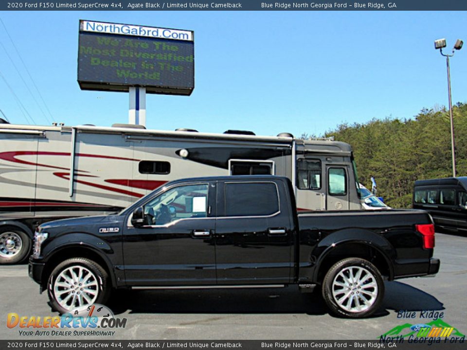 2020 Ford F150 Limited SuperCrew 4x4 Agate Black / Limited Unique Camelback Photo #2