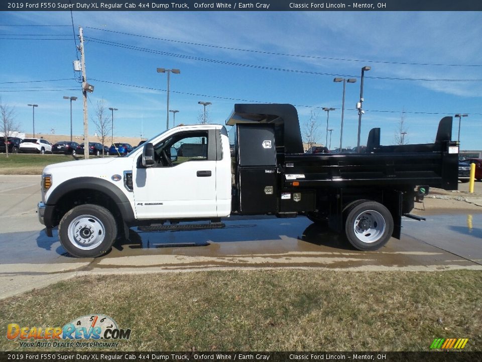 2019 Ford F550 Super Duty XL Regular Cab 4x4 Dump Truck Oxford White / Earth Gray Photo #5