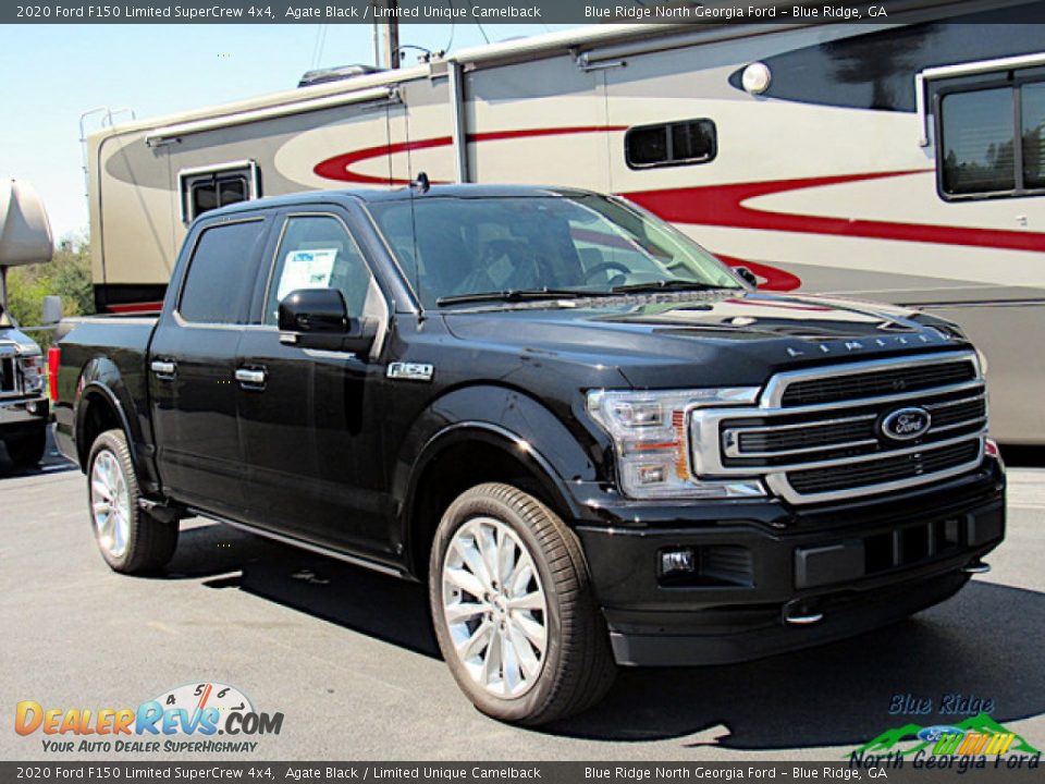 2020 Ford F150 Limited SuperCrew 4x4 Agate Black / Limited Unique Camelback Photo #7