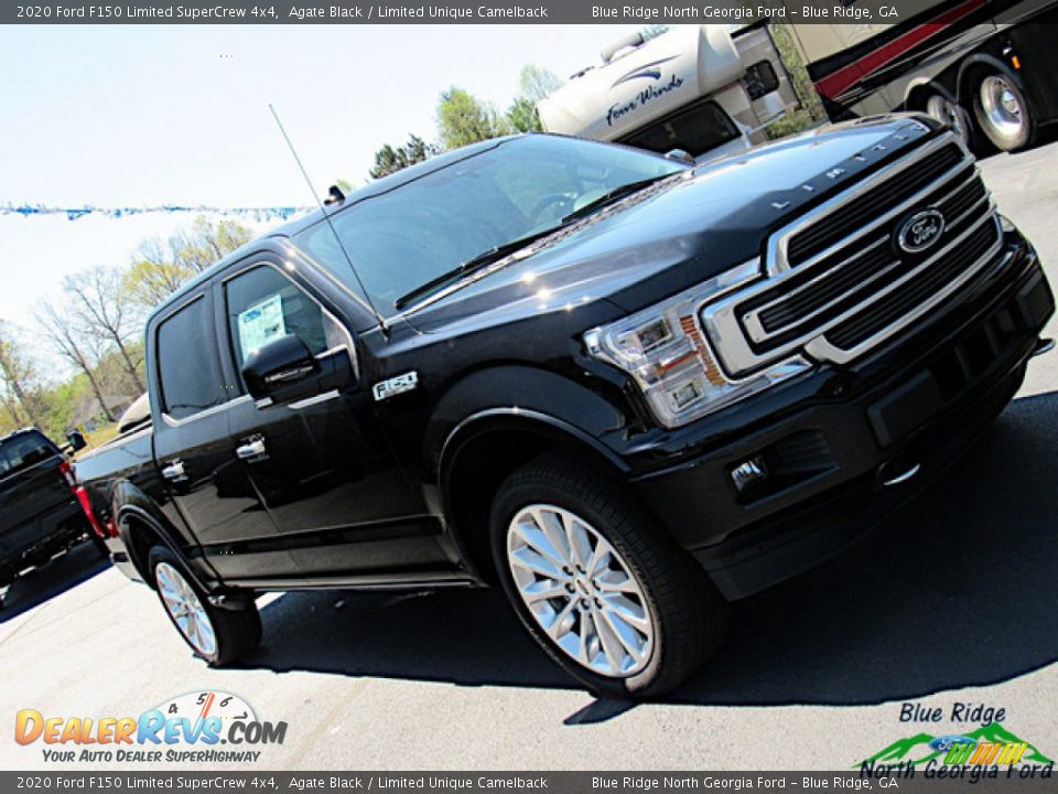2020 Ford F150 Limited SuperCrew 4x4 Agate Black / Limited Unique Camelback Photo #36